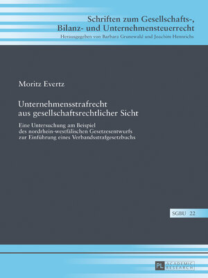 cover image of Unternehmensstrafrecht aus gesellschaftsrechtlicher Sicht
